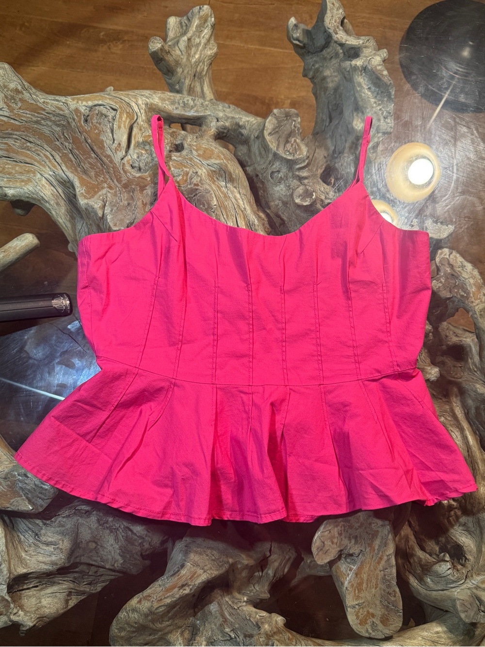 Pink Peplum Crop Top